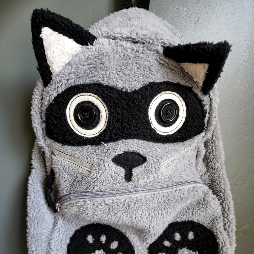 Cute Soft Racoon Backpack